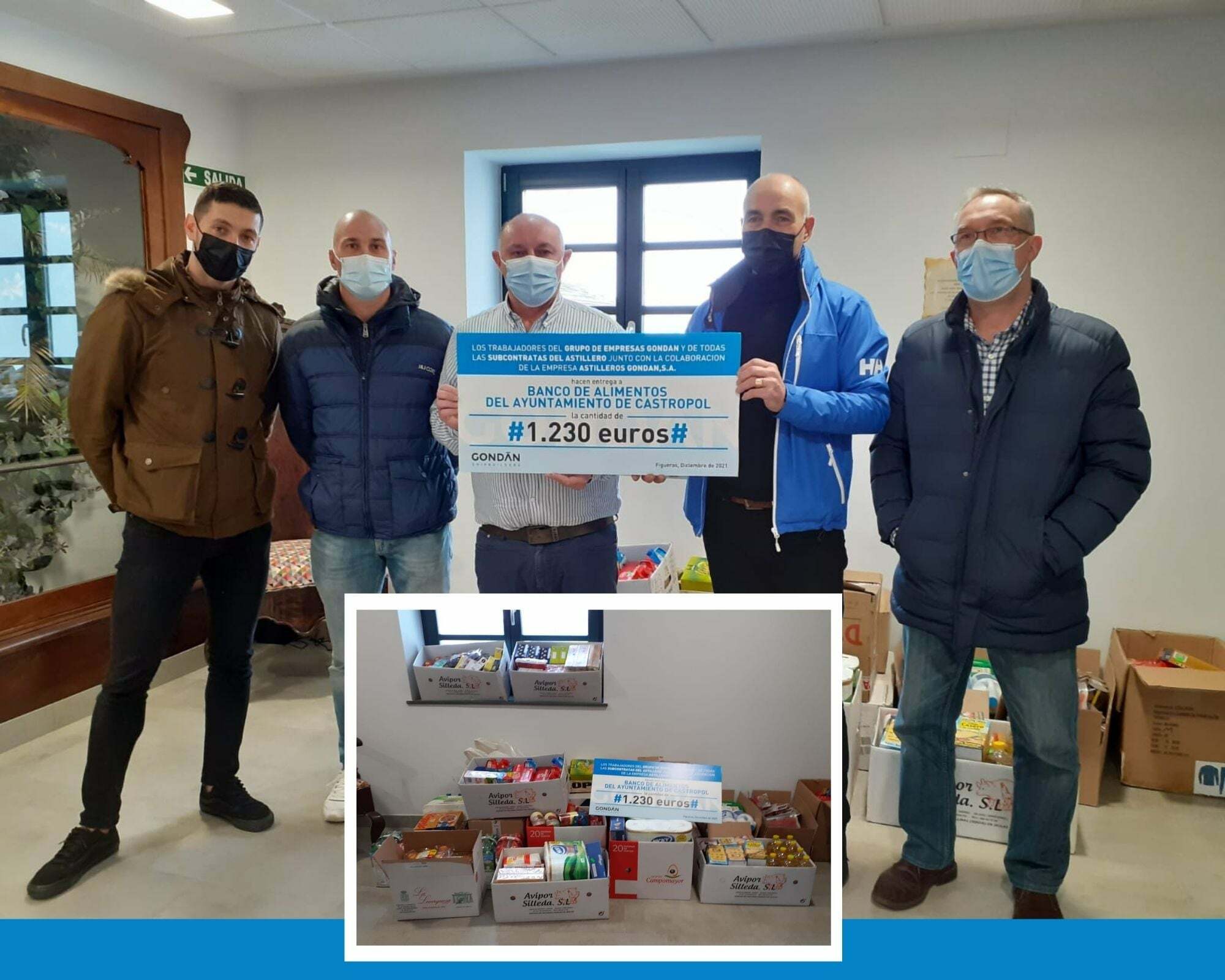 Astilleros Gondan entrega al Banco de Alimentos del Ayuntamiento de Castropol, de productos alimenticios por valor de 1.230 euros